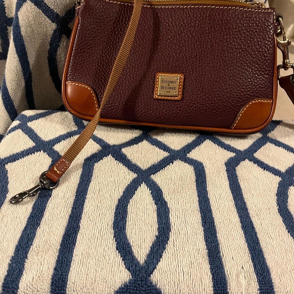 Dooney & Bourke Wine and Tan Crossbody Bag - Picture 6 of 8
